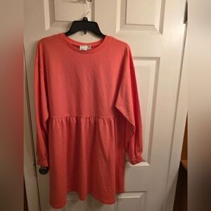 ASOS Coral Long Sleeve Dress